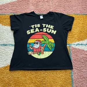 It’s The Sea Sun Santa Beach Summer Christmas In July Summer T-Shirt Size 3XL